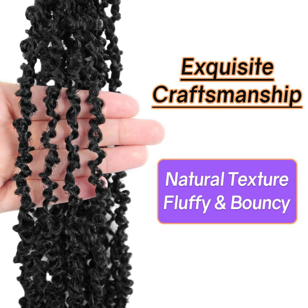 8 Inch 10 Packs Yanky Twist Crochet Hair Pre-Twisted Natural Black Kinky Mini