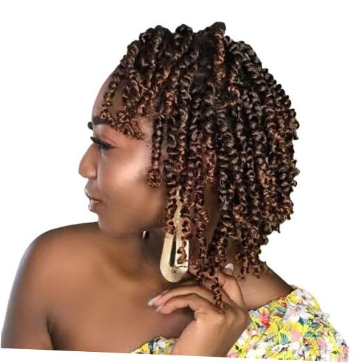 Short Passion Twist Hair 6 Inch 6 Inch (Pack of 8) T30(Ombre Medium Dark Brown)
