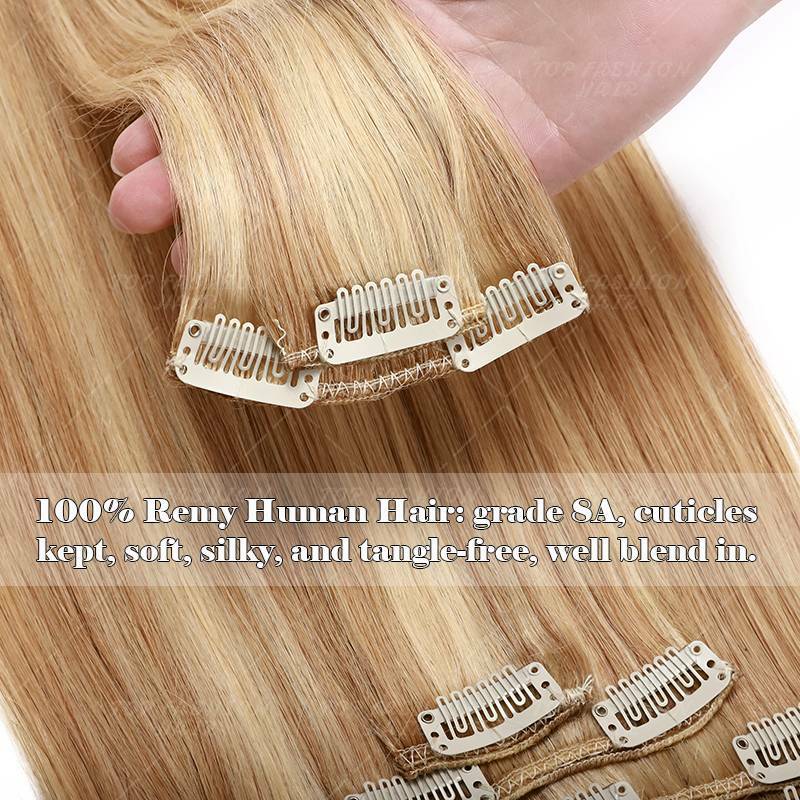 CLEARANCE Clip In 100% Real Human Remy Hair Extensions Full Head Highlight LONG