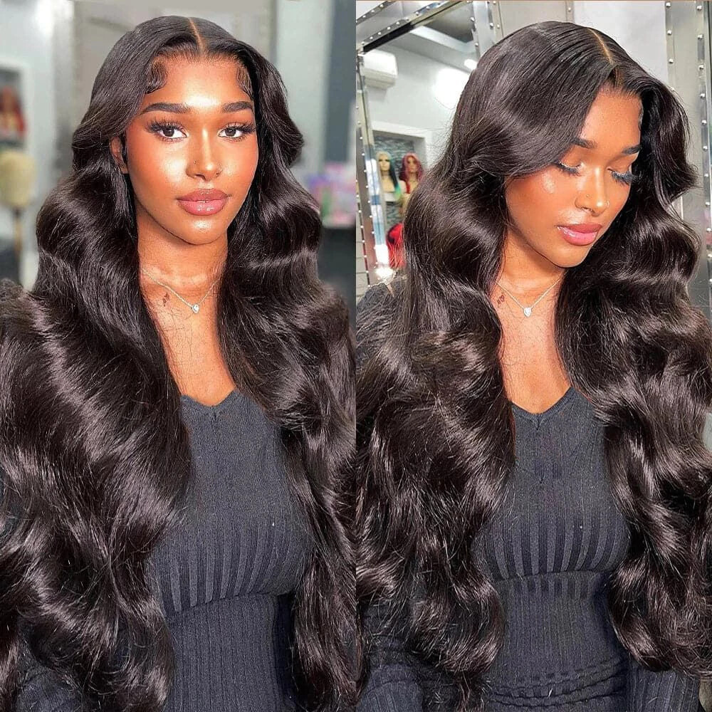 13×6 Body Wave HD Transparent Lace Front Human Hair Wig 40 Inch 5×5 200 Density