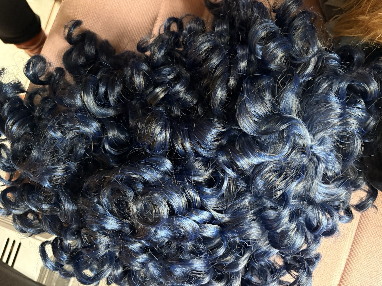 Lot Of 3 Wigs Queen’s Choice Curly And Straight, Blue, Purple, Blonde New