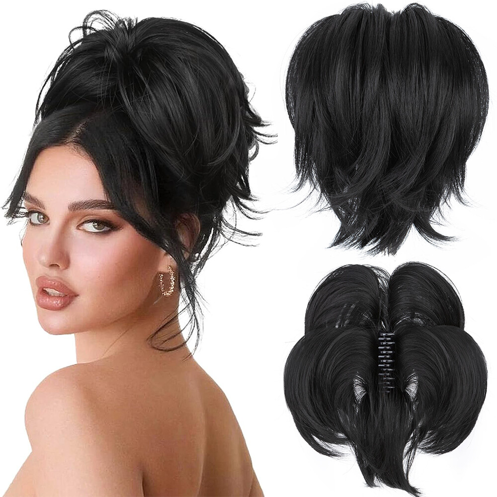 Messy Bun Hair Piece Ponytail Updo Claw Clip In Hair Extensions Real As Human