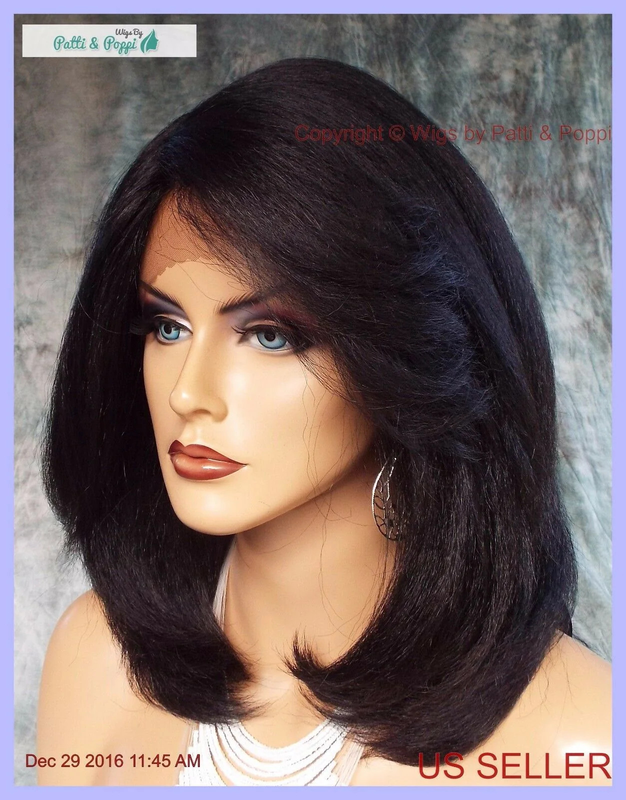 LACE FRONT LACE C PART YAKI LAYERED COLOR 1B GORGEOUS SEXY US SELL 1132