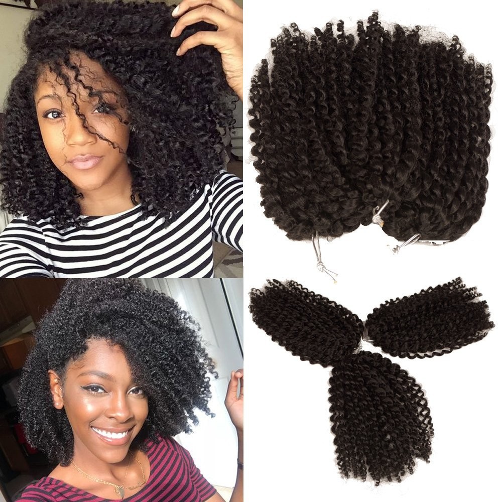 8 Inch Kinky Curly Crochet Hair for Women – Marlybob Jerry Curl Synthetic Style
