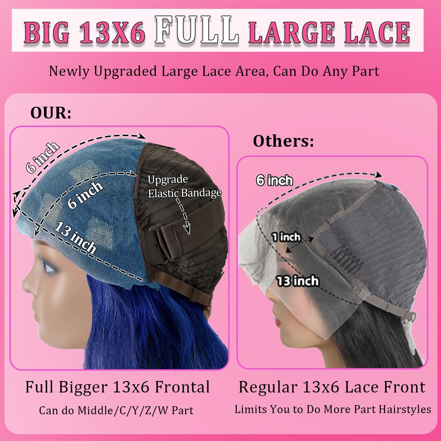 Fotukil Blue Body Wave Lace Front Wig Human Hair 13X6 Blue Wig Human Hair Wear
