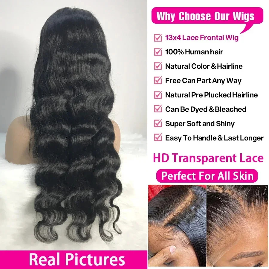 Body Wave 13×6 HD Lace Frontal Wigs Brazilian 13×4 HD Human Hair Wig For Women
