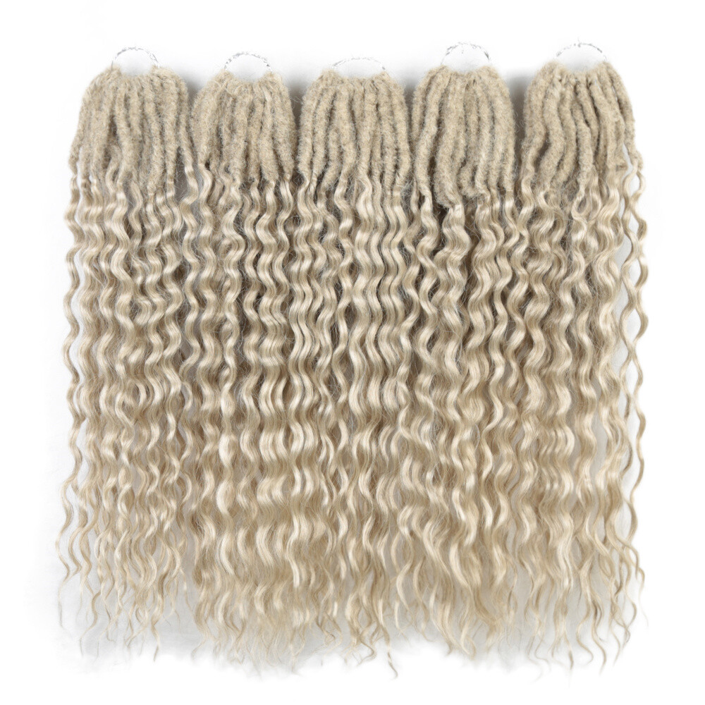 18″ Loose Wave Goddess Locs Crochet Braids Curly Faux Locs Braiding Extensions