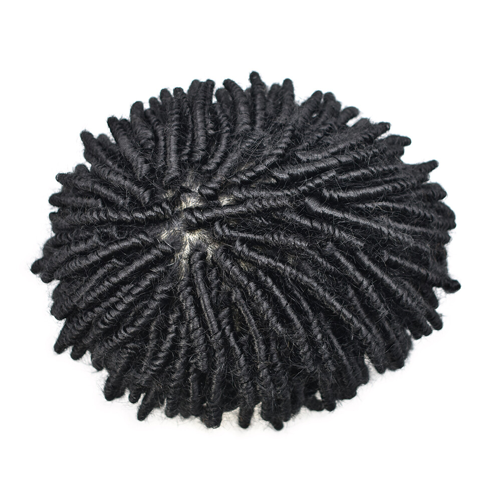 Afro Kinky Twist Crochet Braids Hair for Men Human Hair Piece System Mens Wigs