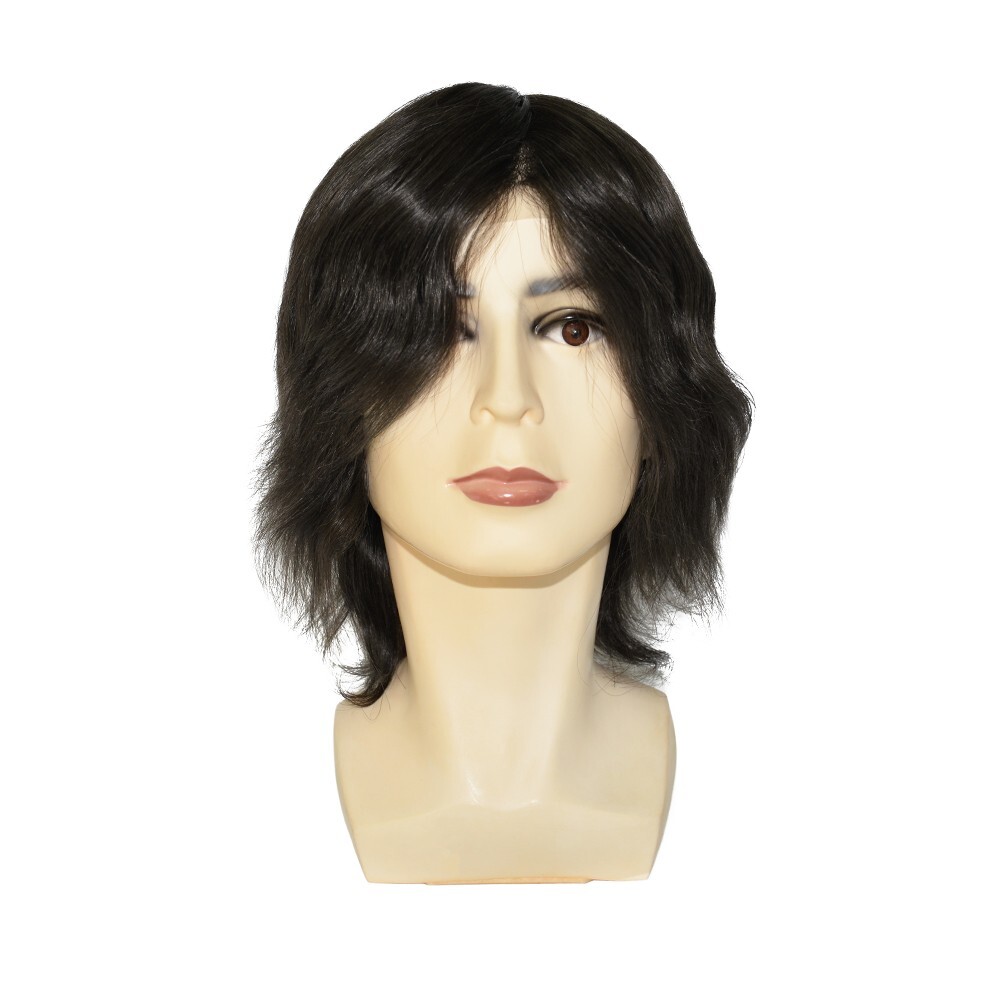 Mens Human Hair Full Head Wigs Thin Skin Wig Hair Replacement Medium Size 6” #2