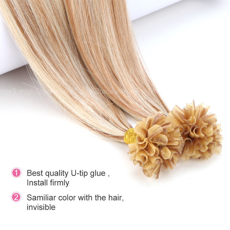 CLEARANCE Human Hair Extensions Pre Bonded U-Tip Nail Keratin Remy Hair Thick 1G