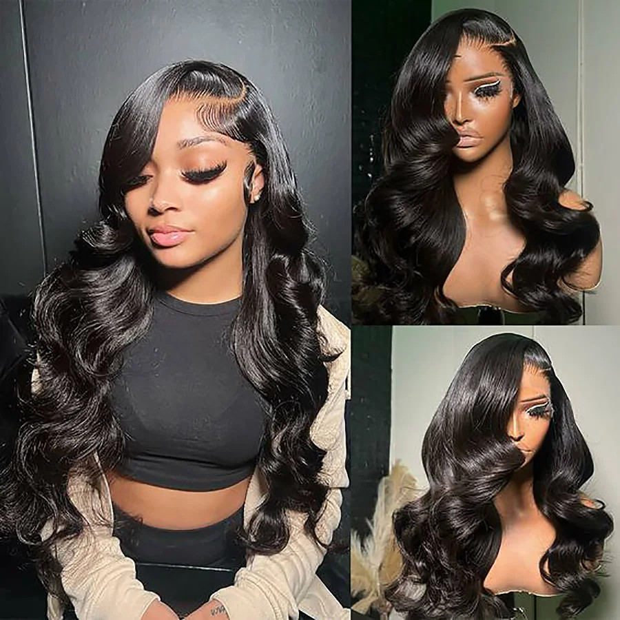 Body Wave Human Hair Wig 13×4 Lace Front 250 Density Pre Plucked Remy Natural