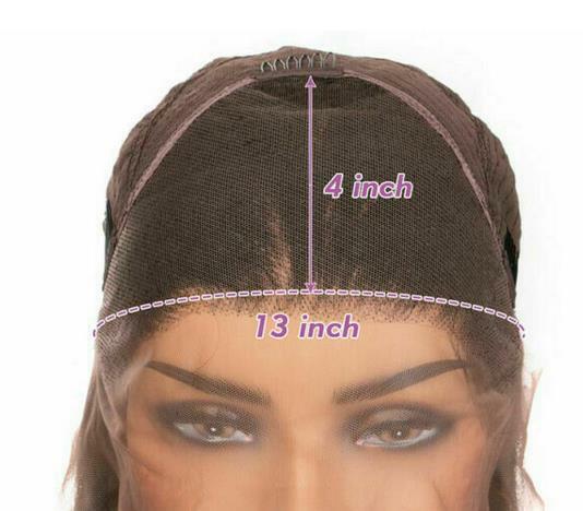 Brown Blue Long Body Wave Wig Synthetic Heat Safe Lace Front Wigs Glueless Party