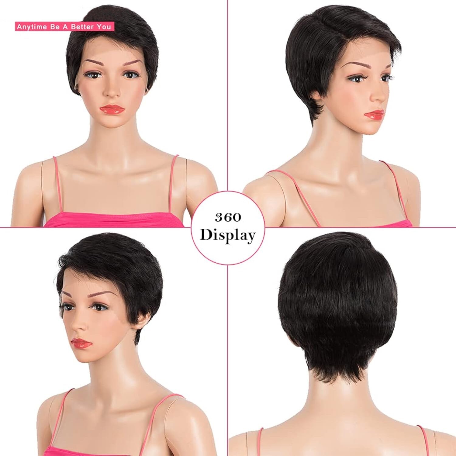 Short Pixie Lace Front Wig, Side Part, HD Lace, Pre-Plucked, Natural Color