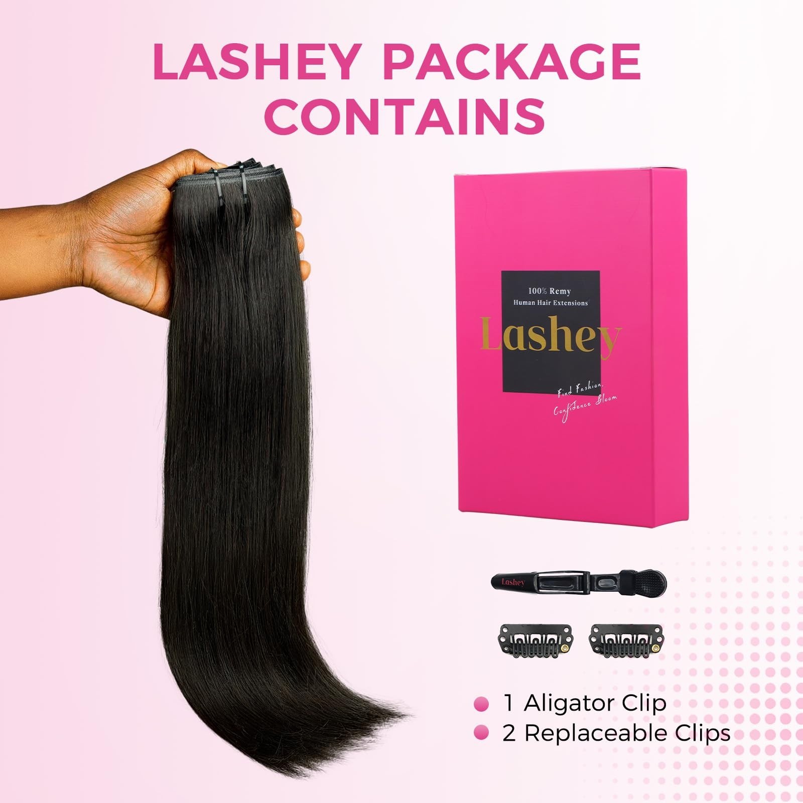 Seamless Clip-In Hair Extensions 110g, Real Human Hair, Natural Black, 16 Inch,