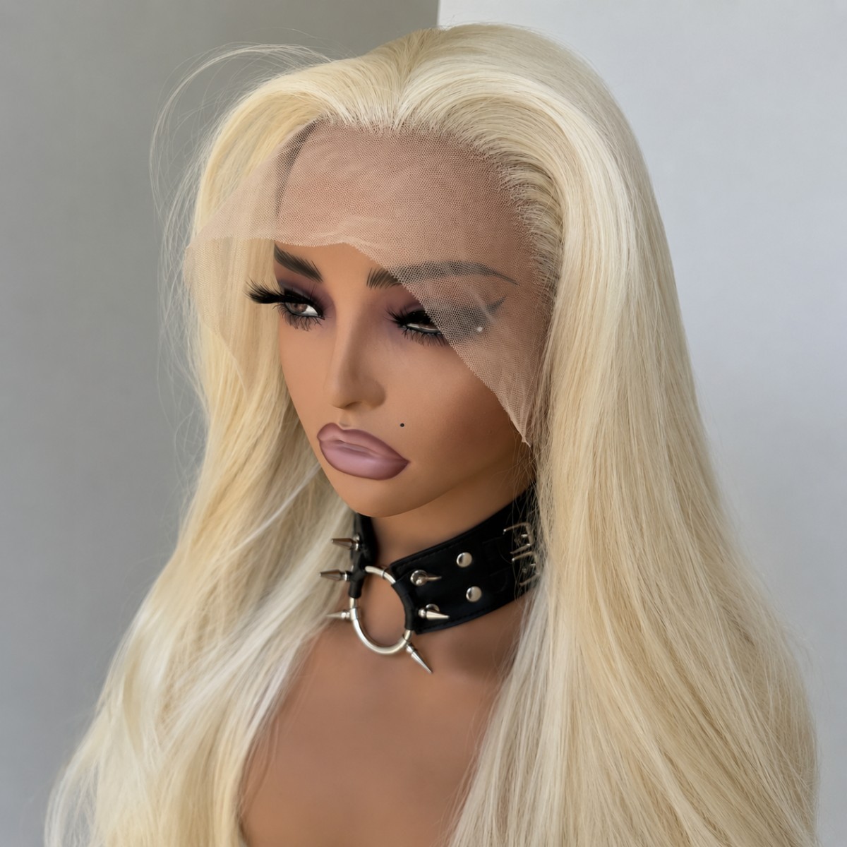 Synthetic Hair Heat Resistant Bleach blonde Soft Lace Front Wig Long Straight
