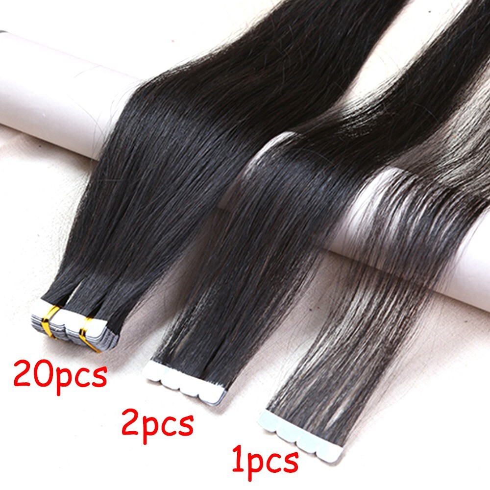 20″/24″ Tape in Hair Extensions Real Human Hair Invisible Tape In Hair Seamless