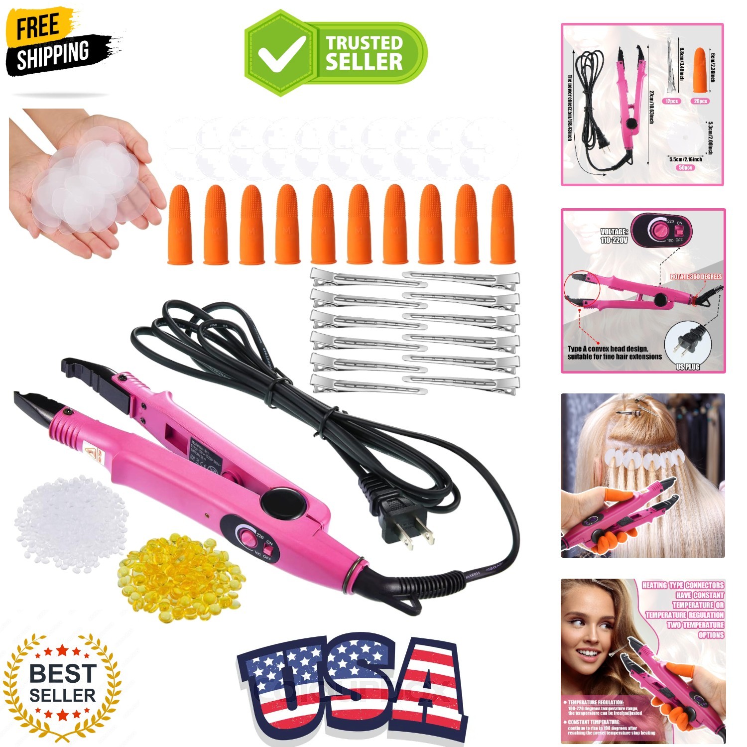 Hair Extensions Iron Fusion Keratin Hair Extensions Heat Tool Heat Connector …