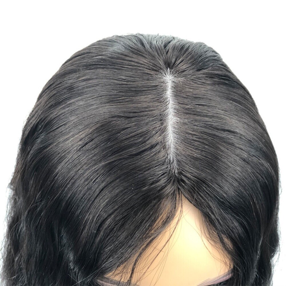 Brown Virgin Human Hair Jewish Topper Silk Base Kosher Sheitel HairPiece Women
