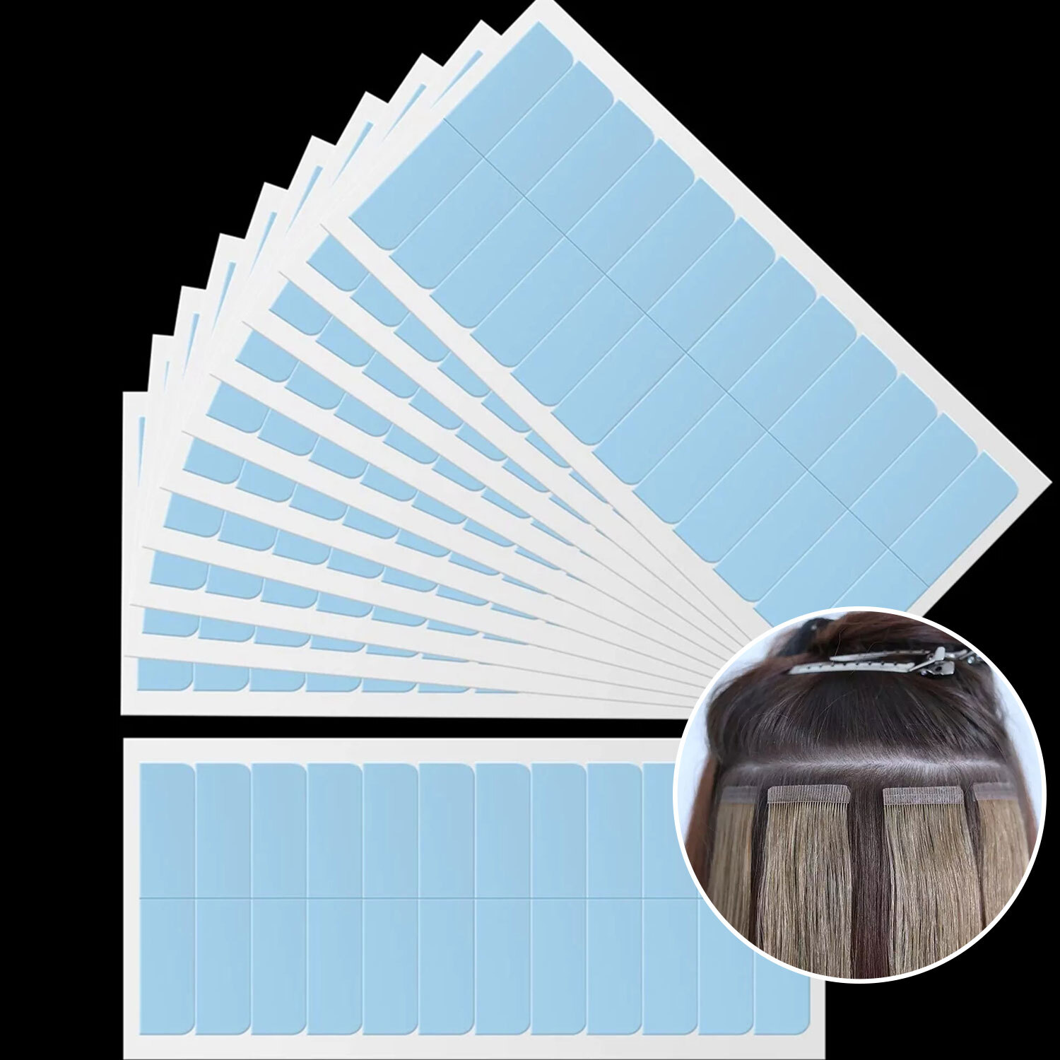 US Tape In Hair Extensions 10-100PCS Tape Adhesive Replacement Double Sided Glue