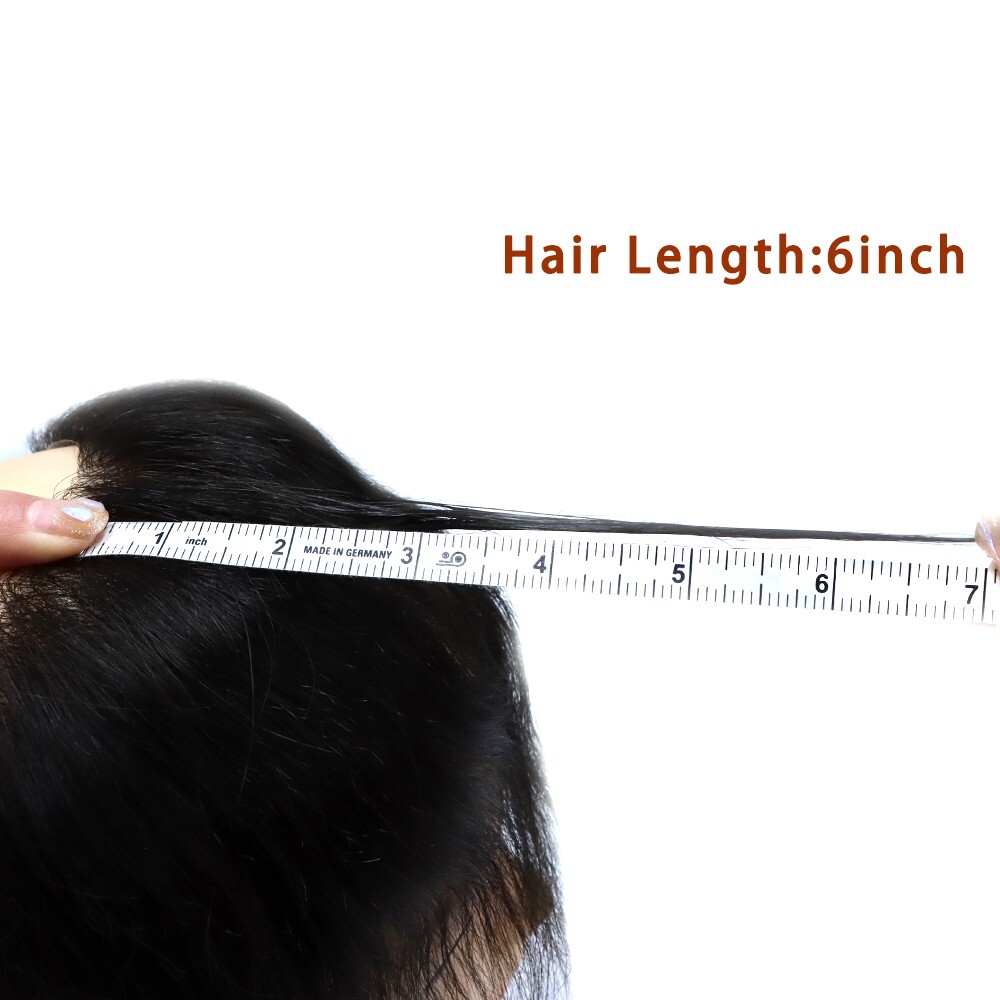US Mens Frontal Hairpiece Thin Skin Forehead Hair Line for Receding Hairline