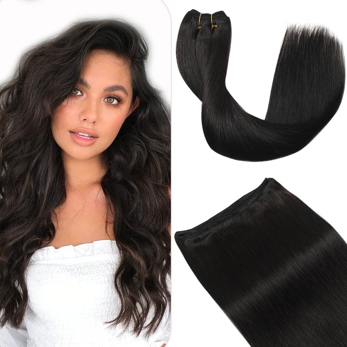Double Weave Sew in Weft Hair Extensions Russian Remy Human Hair Weft Bundles