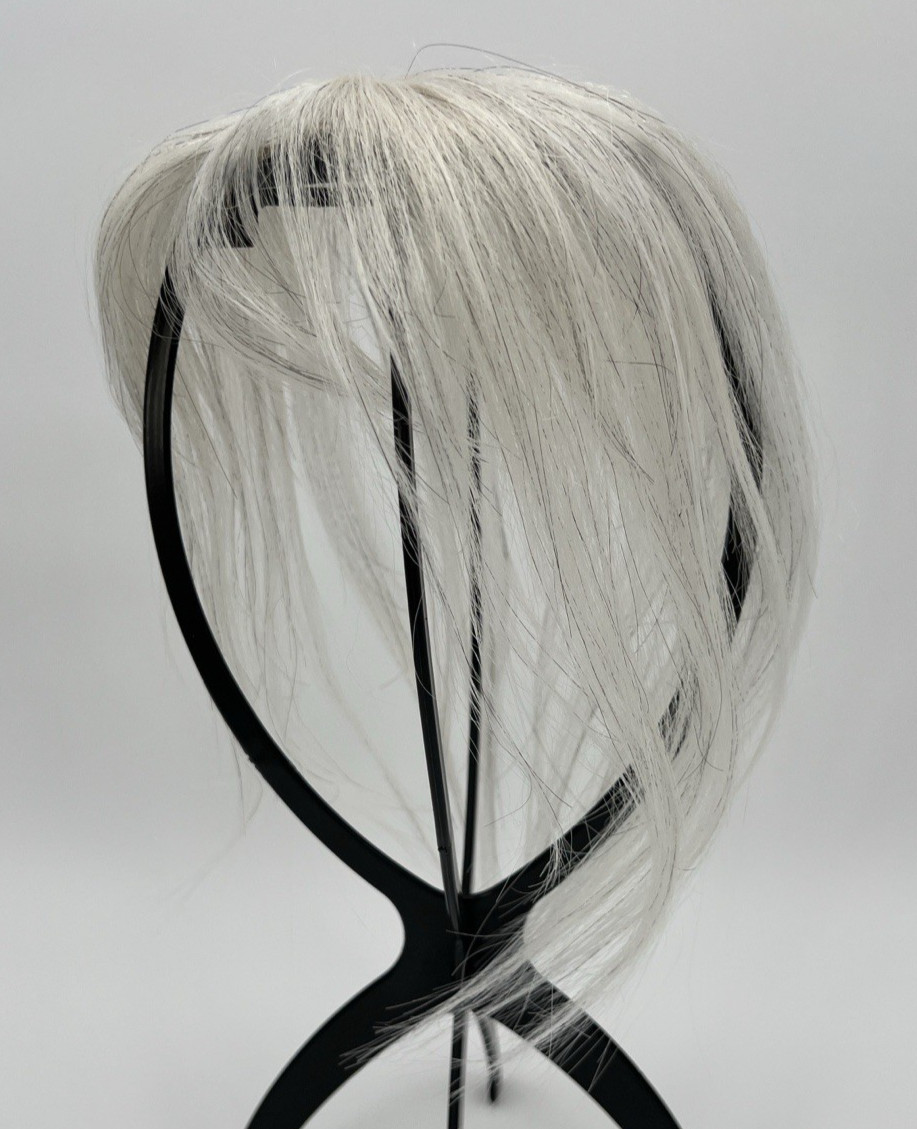 White & Blacks w/ Bangs 100% Human Hair 10in Topper