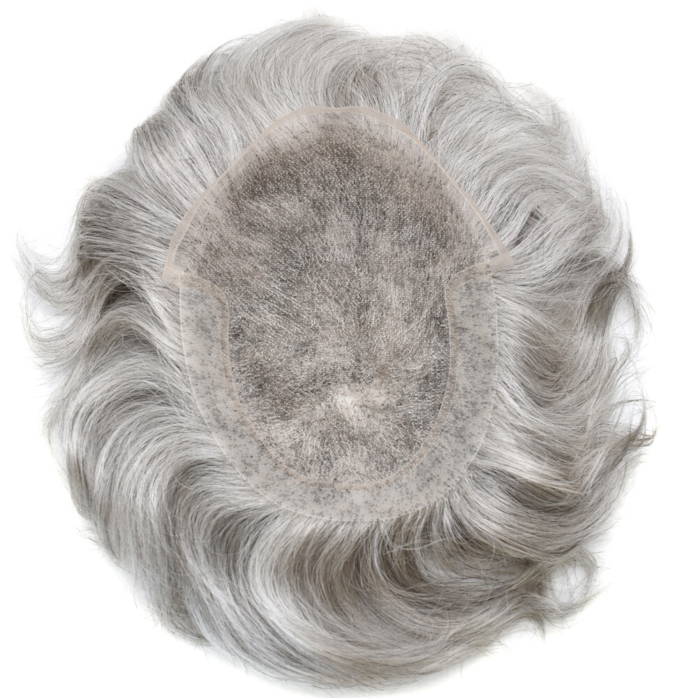 US French Lace Front Mens Toupee Poly Pu Hairpiece Replacement Systems BX2