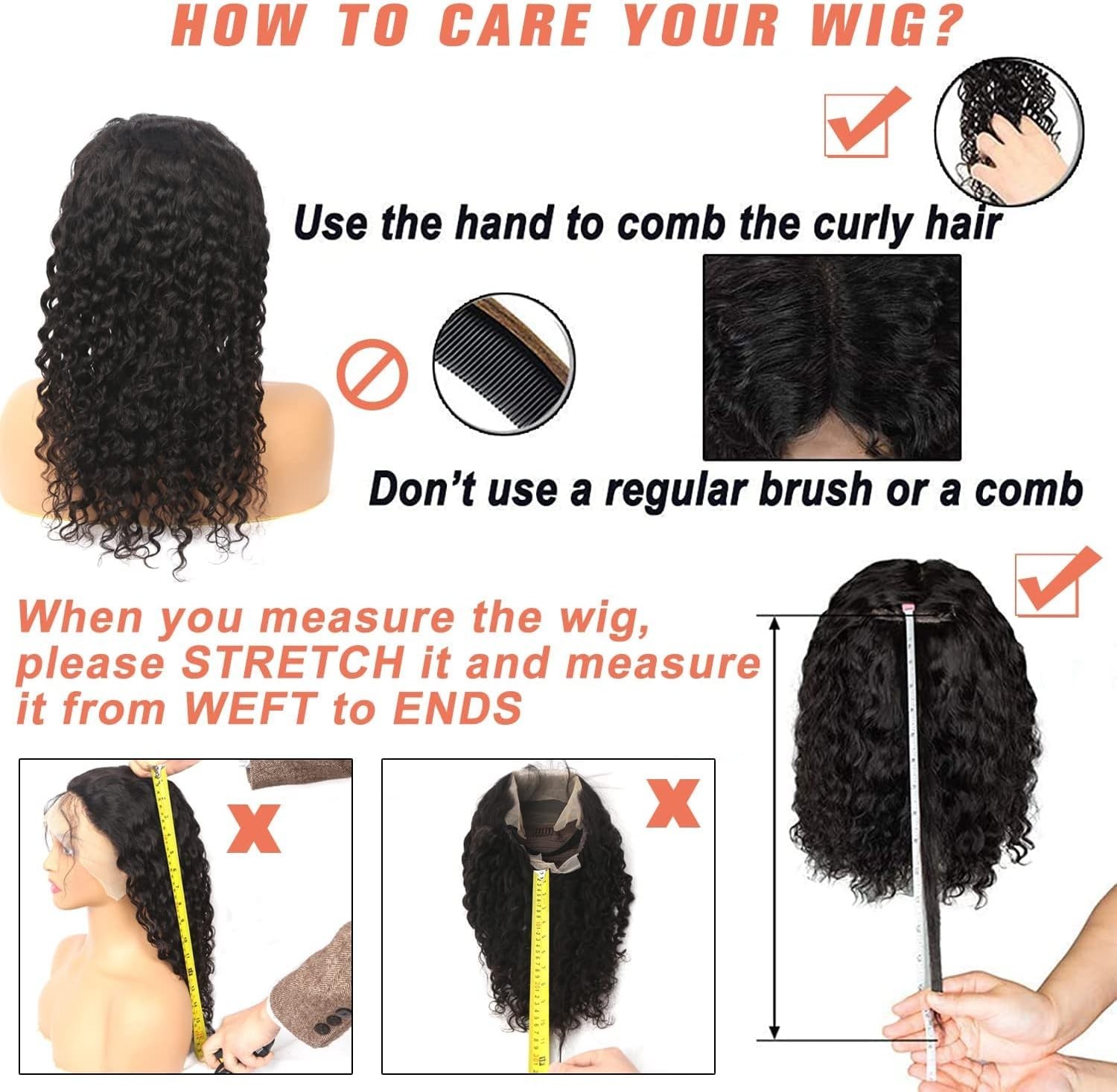 Curly Lace Front Wig Human Hair Pre Plucked for Women Glueless 13×4 Lace Bob Wig