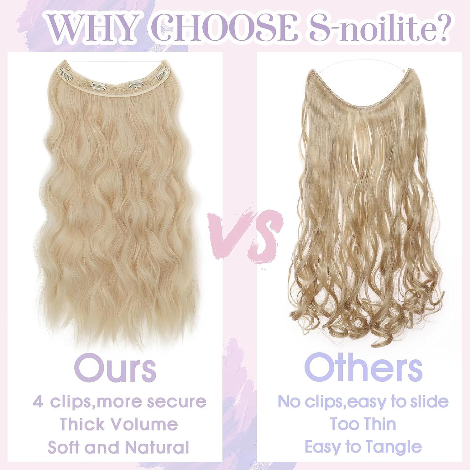 100% Real Natural as Human Wire Clip in Hair Extensions Invisible One Piece Wavy