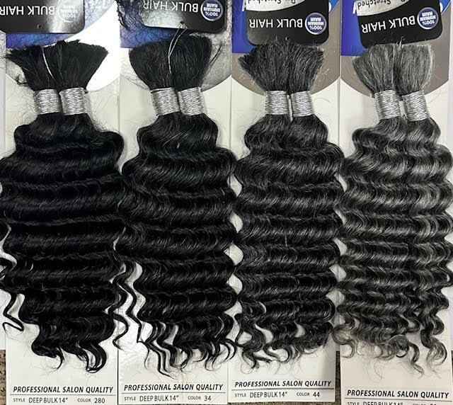 Foxy Silver 100% Human Hair for Braiding DEEP BULK (Salt & Pepper)