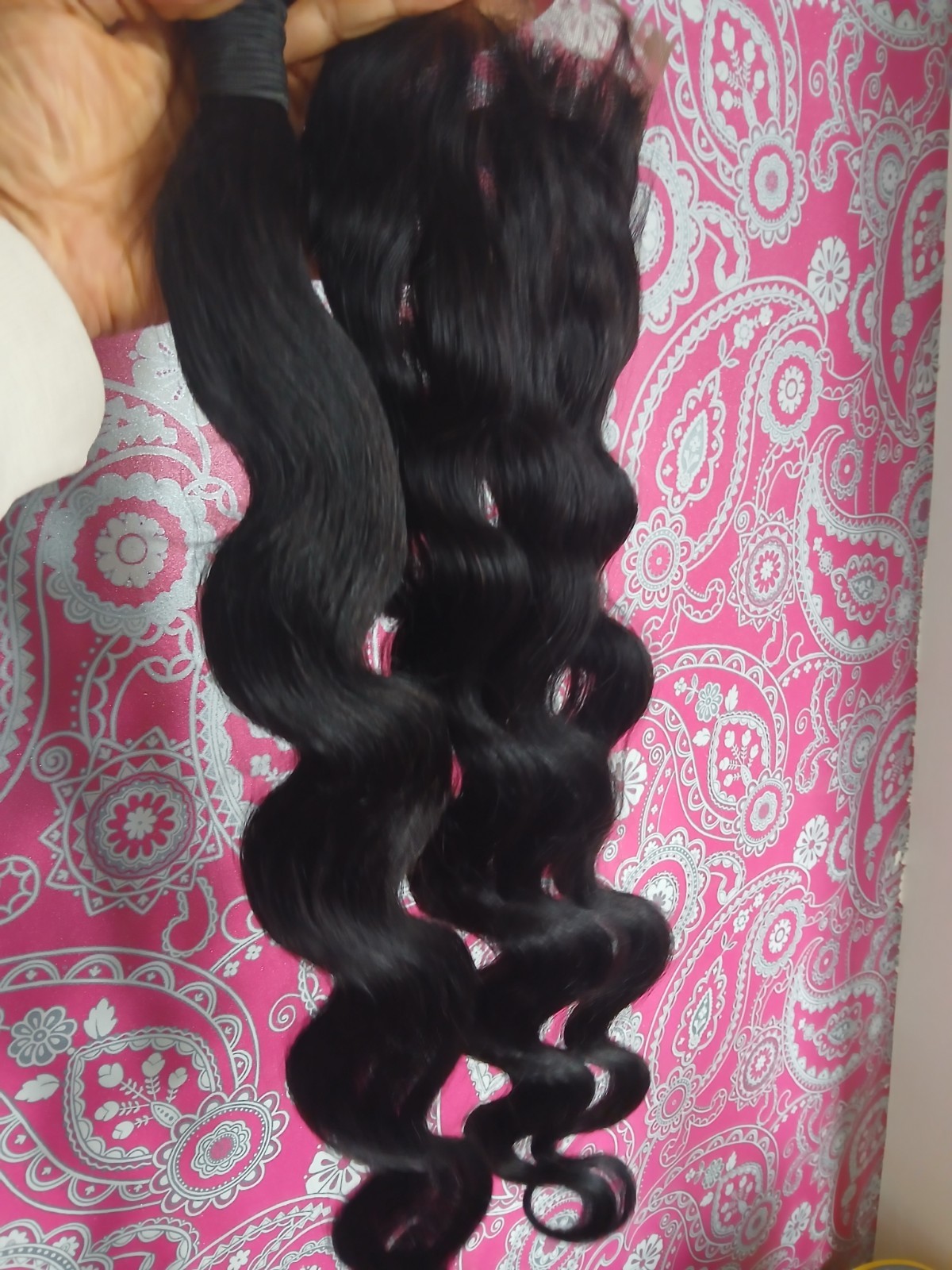 12A BRAZILIAN HUMAN HAIR 32+26INCH 4X4 LACE CLOSURE BODY WAVE NATURAL BLACK 150g