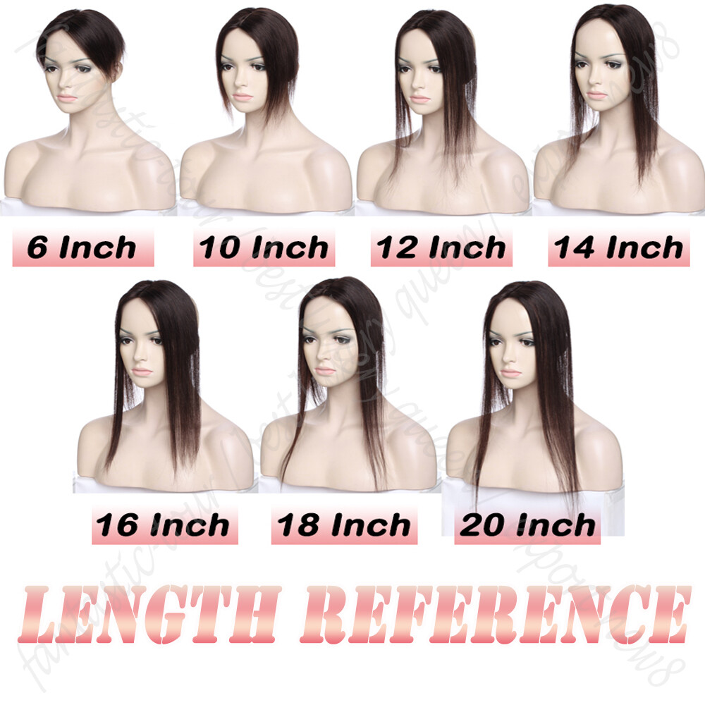 CLEARANCE Topper Hairpiece Clip In 100% Remy Human Hair Toupee Silk Base Women