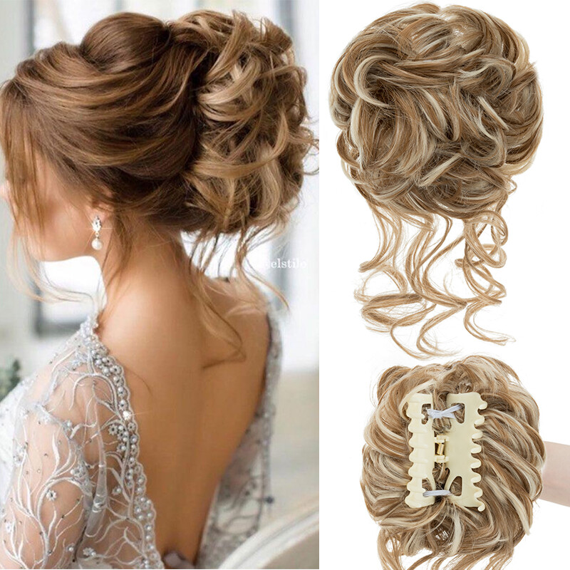 6in Fluffy Claw on Ponytail Clip in Pony Tail Hair Extensions Messy Bun Ponytail