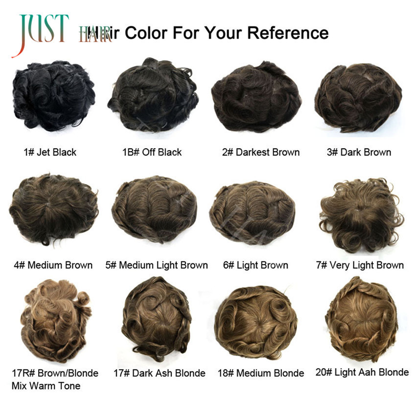 French Lace Front Bleached Men Toupee Hair Replacement System Poly Hairpiece Wig