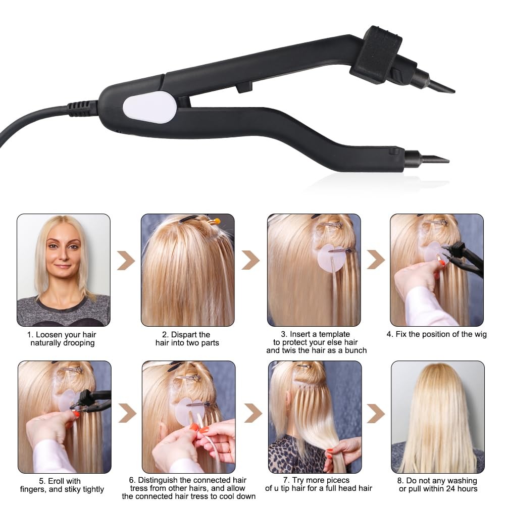 Profession Fusion Hair Extensions Tool Melting Heat Iron Hair Connector with …