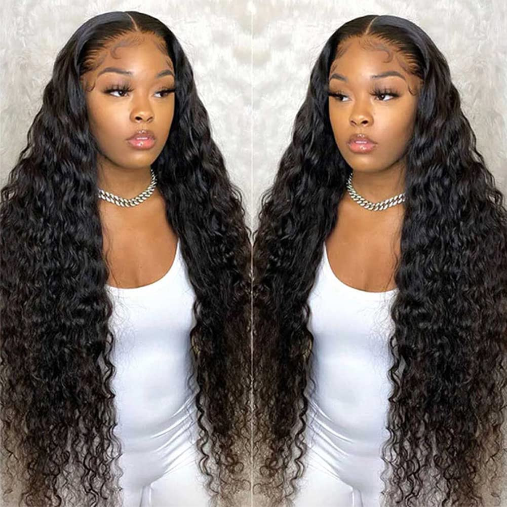 13×4 HD Transparent Lace Front Wigs Human Hair Pre plucked Bleached Knots