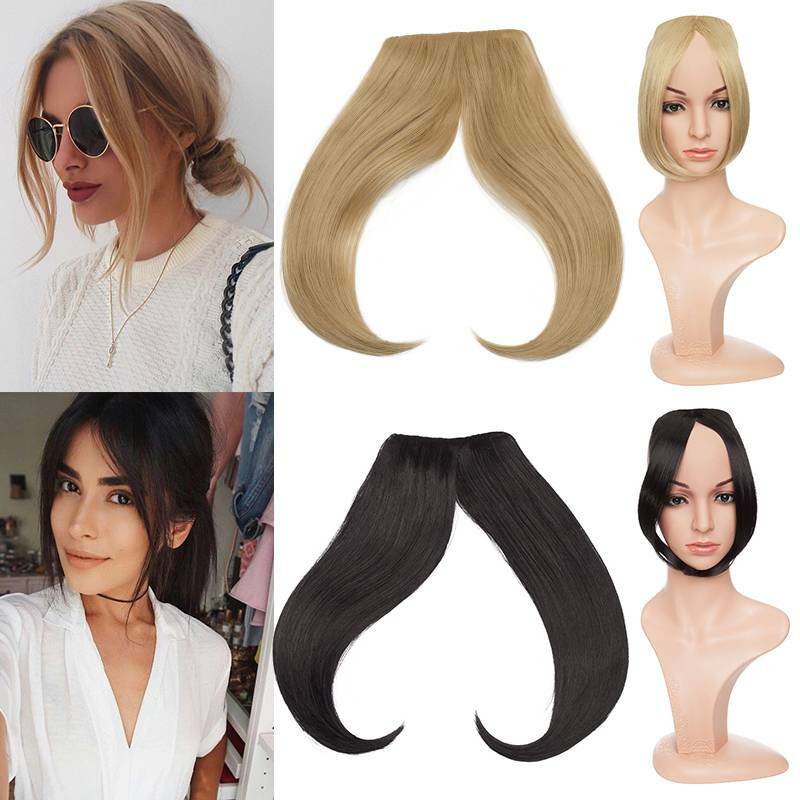 Straight Curly Bangs Clip in Fringe Hairpiece Neat Side Hair Extension as Human