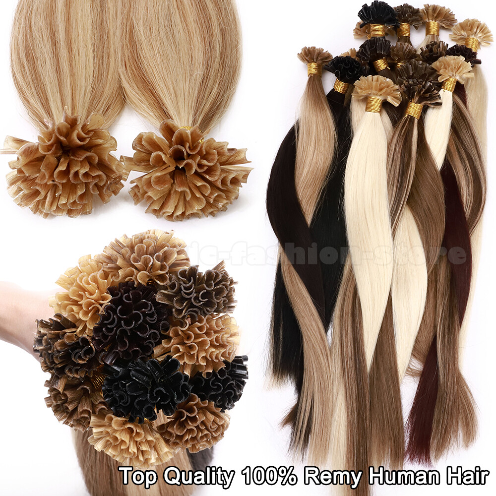Balayage Keratin Nail U Tip Remy Human Hair Extensions Pre Bonded Fusion 1G L005