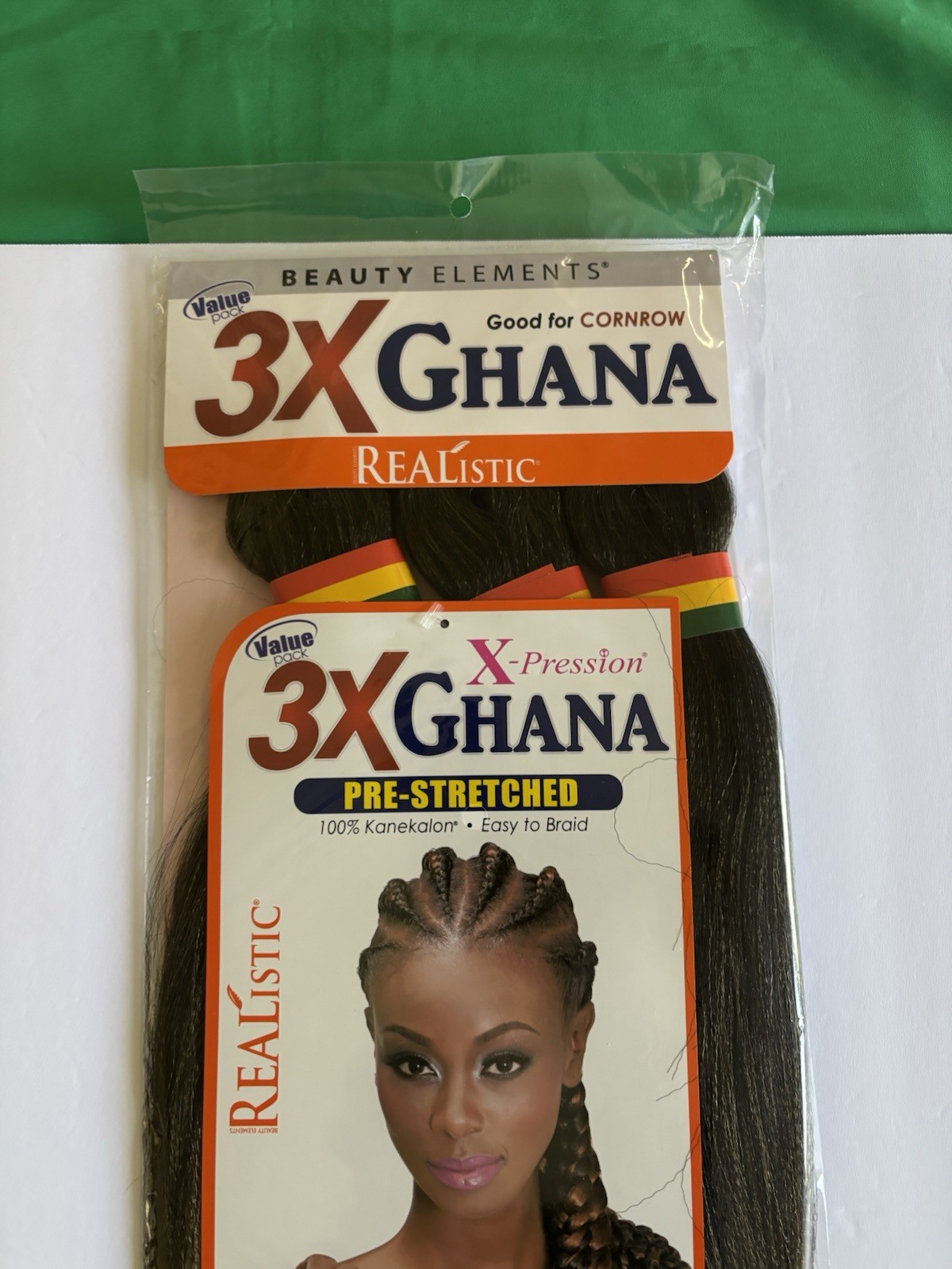 Realistic 50” 3X GHANA PRE STRETCHED 100% Kanekalon – Color T1B27 Brand New
