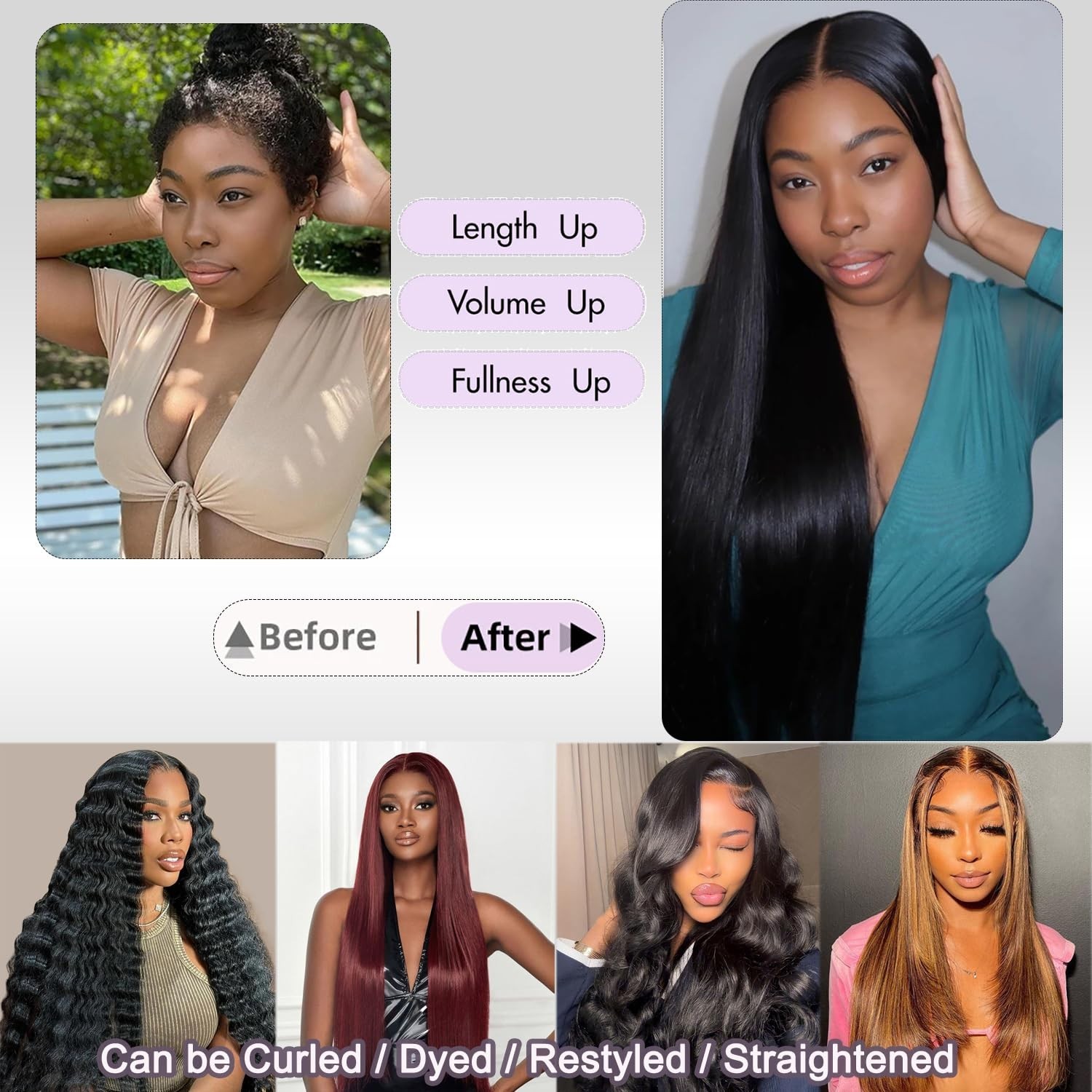 100% Unprocessed Straight Human Hair Bundles 20-26 Inch, Thick Virgin Extensions