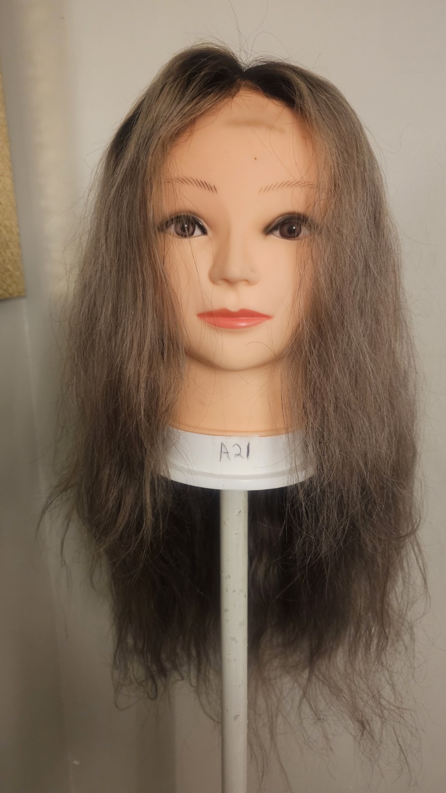 High Quality regular Top 22 to 24″ gray wavy 100% Virgin Human Hair Lace Wig