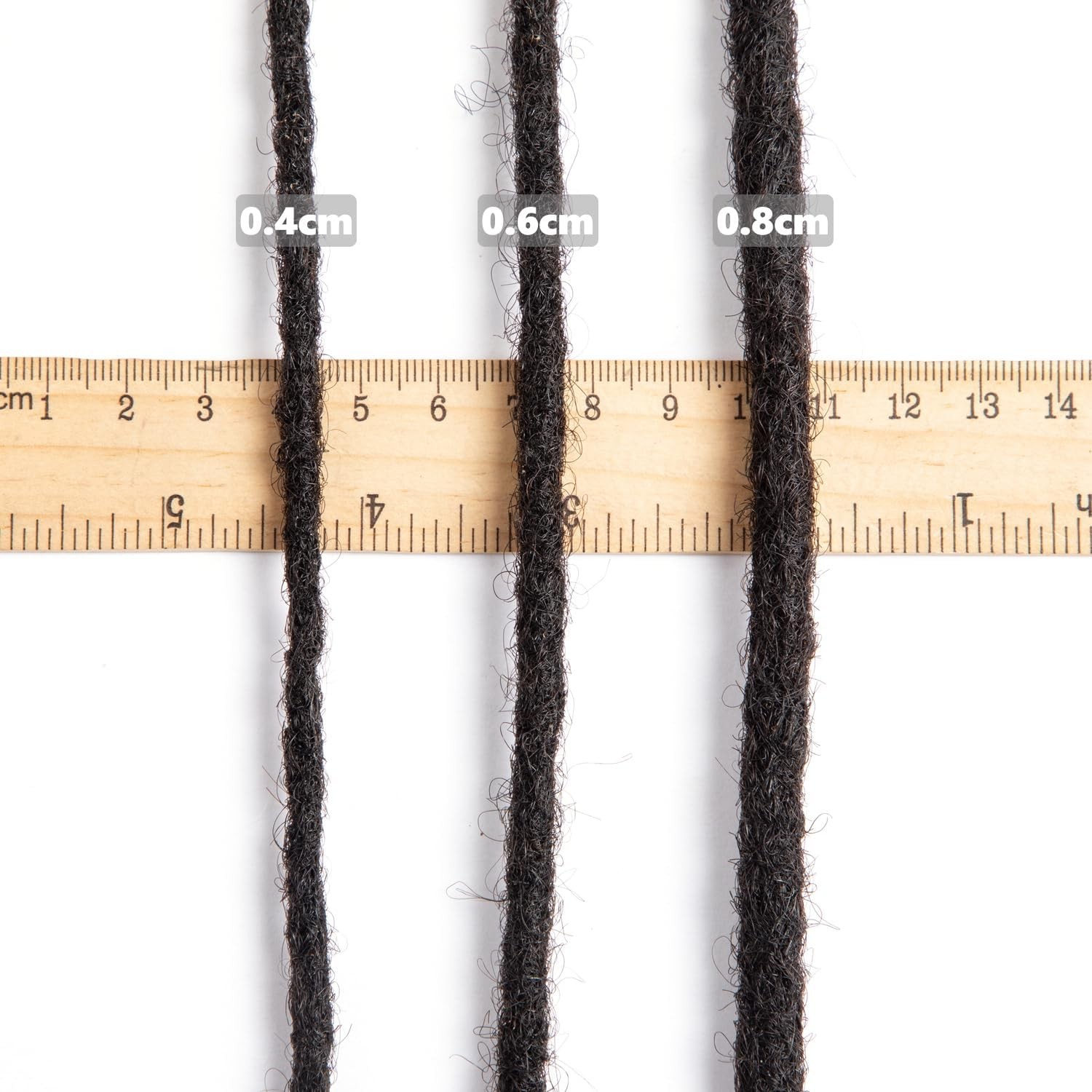 Jiajia Teresa Dreadlock Extensions Real Human Hair 10 Inch 0.2Cm Width Loc