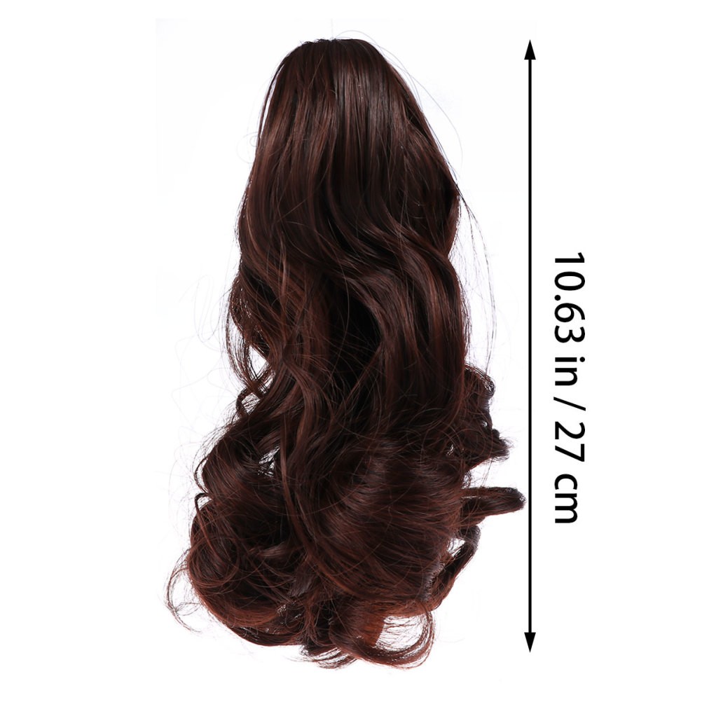 Brown Synthetic Wigs Claw Ponytail Extension Natural Look Easy to Wear