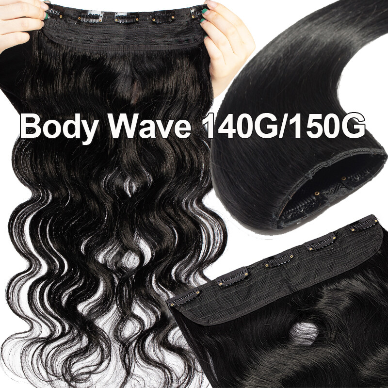 CLEARANCE Clip in One Piece 100% Real Human Remy Hair Extensions Full Head 1PCS