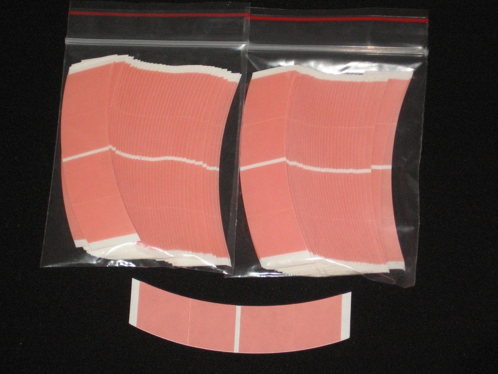 Walker Mini Strips Sensi-Tak Red Liner Clear Tape 144 Pieces 72 Strips/Bag~Wigs.