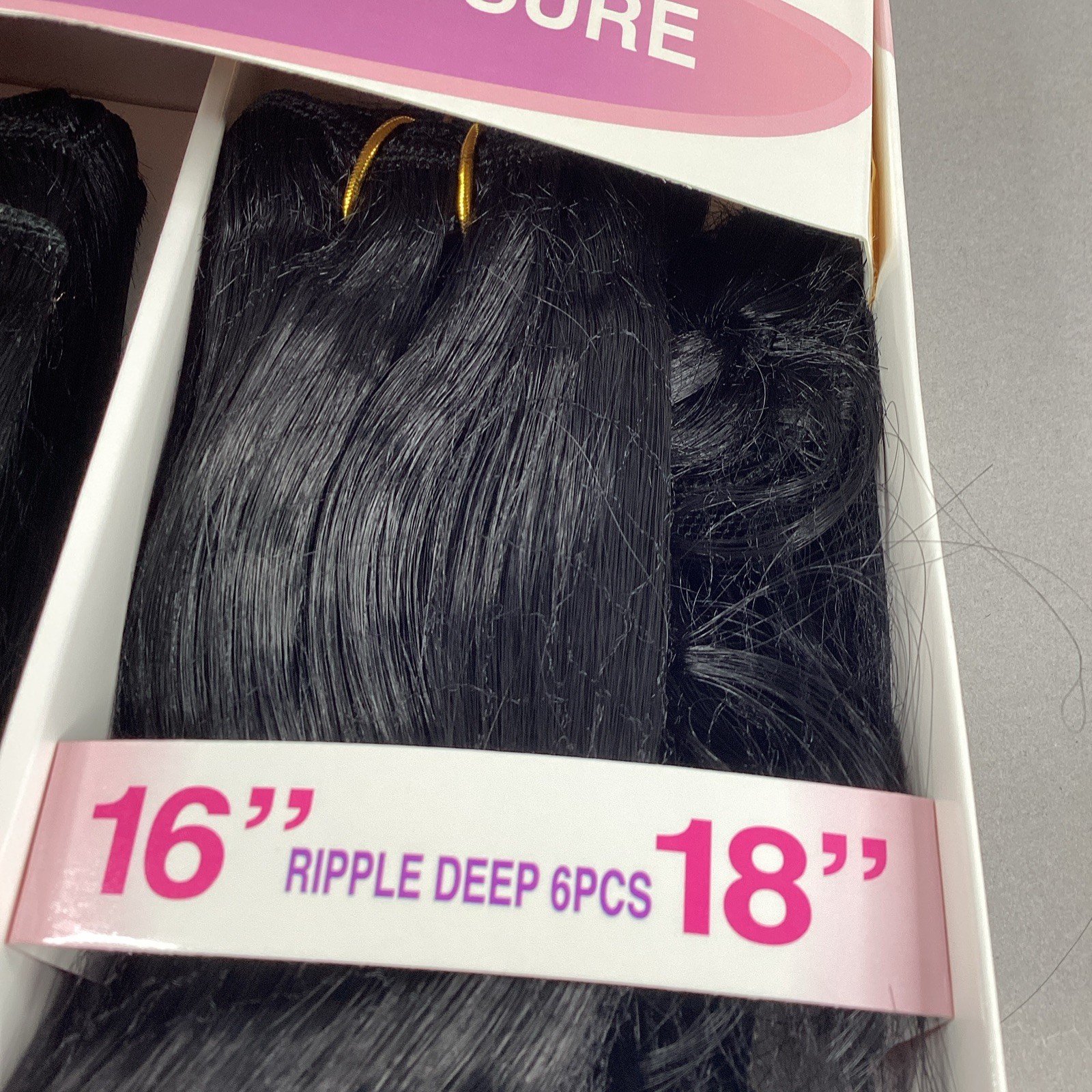 Ripple Deep #1B Off Black 16” 18” All-in-One Premium Synthetic Hair Extensions