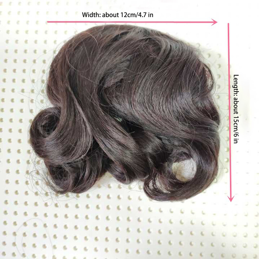 Retro Curly Wavy Bangs Front Fringe Synthetic Clip on Top Hair Pieces Costumes