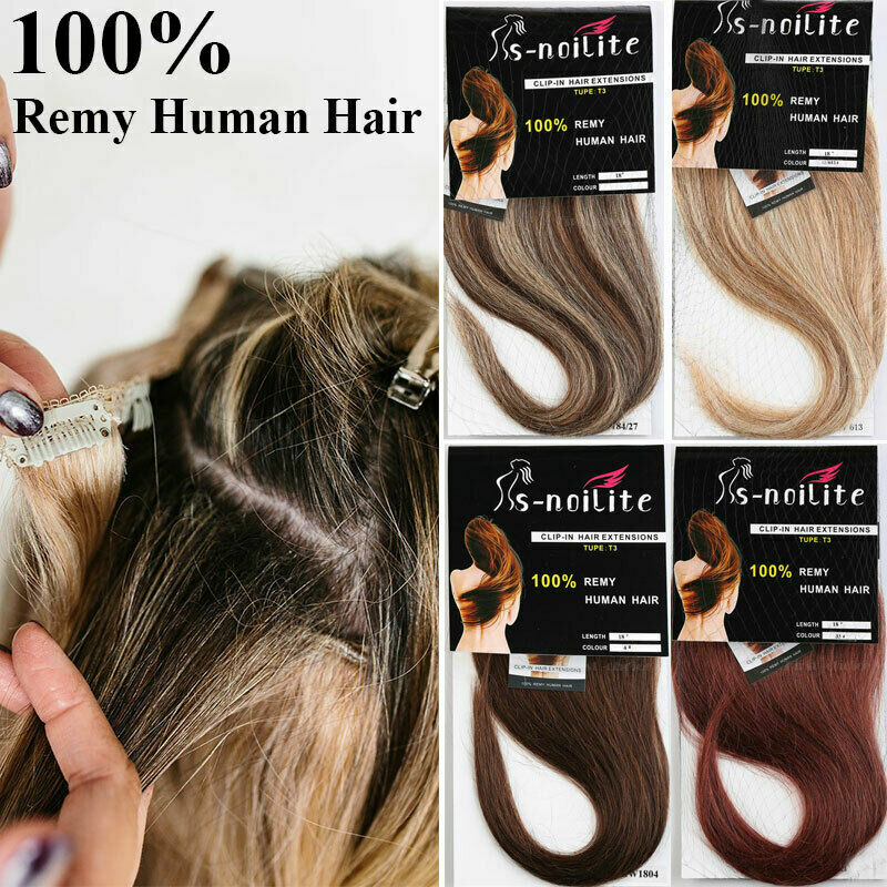 8-24Inches 100% Human Hair Extensions Clip In Real Remy Hair Extension Full Head