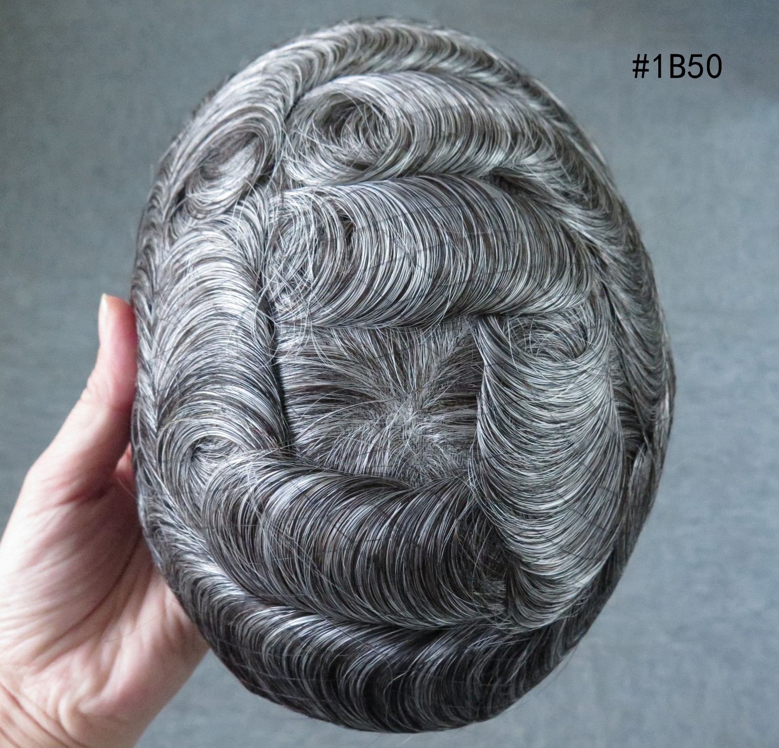 Mens Toupee Human Hair Piece Ultra Thin Skin Knotted Men Hair Replacement System