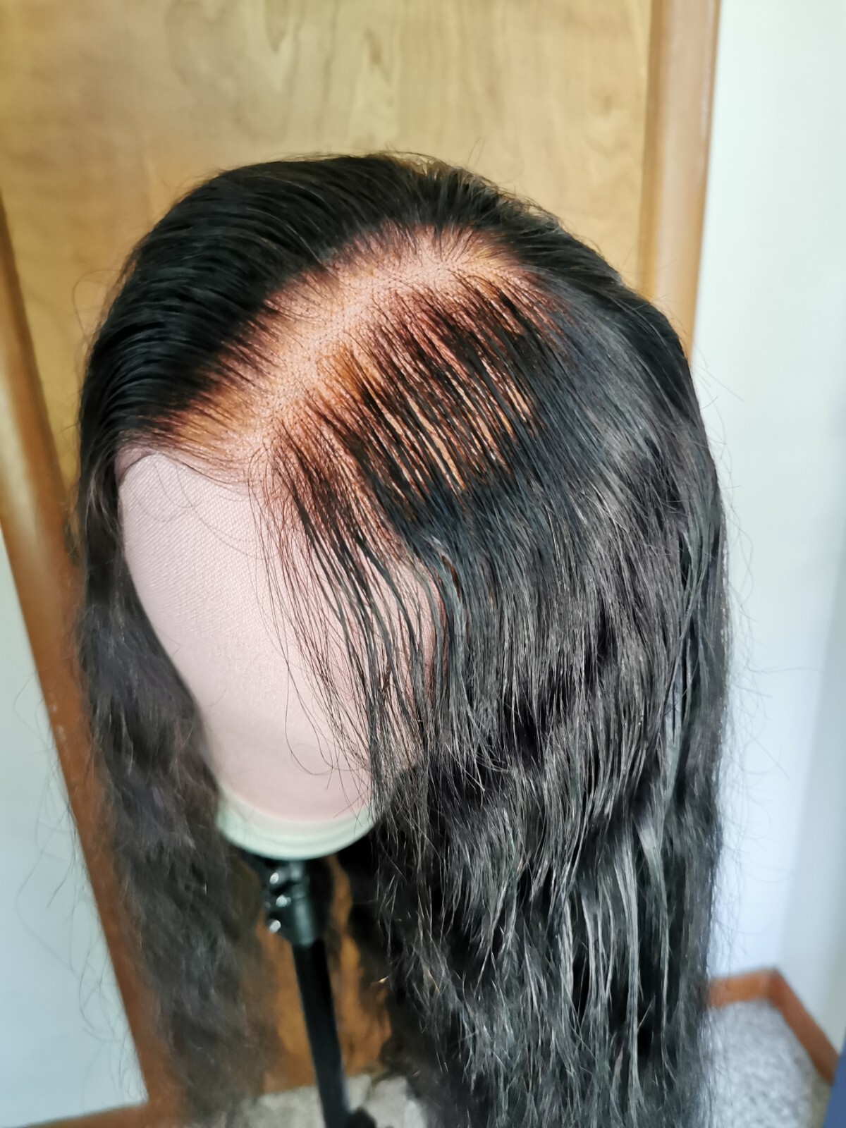 Bleached Knots High Quality Sexy 26”’ Virgin Human Hair Front Lace Wig 1B